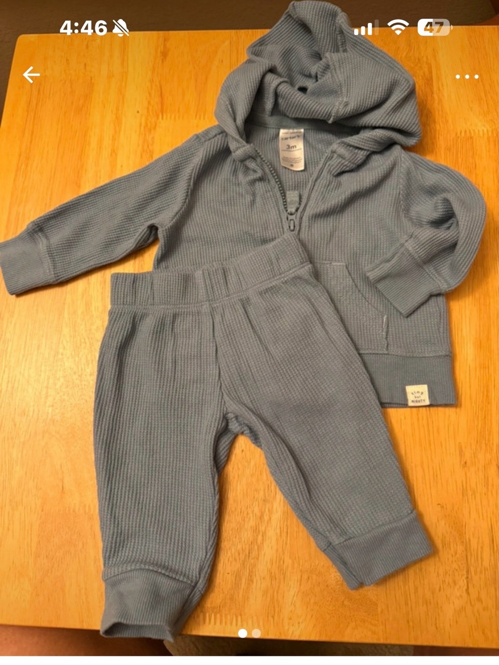 Carter's Waffle Knit Hoodie & Joggers Set 3 mo